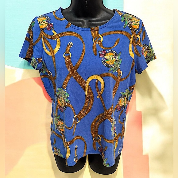 Lauren Ralph Lauren blue top large - Picture 1 of 3